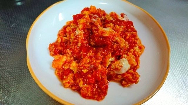 S&B菜館「トマトと玉子のとろふわ炒め」　料理　完成